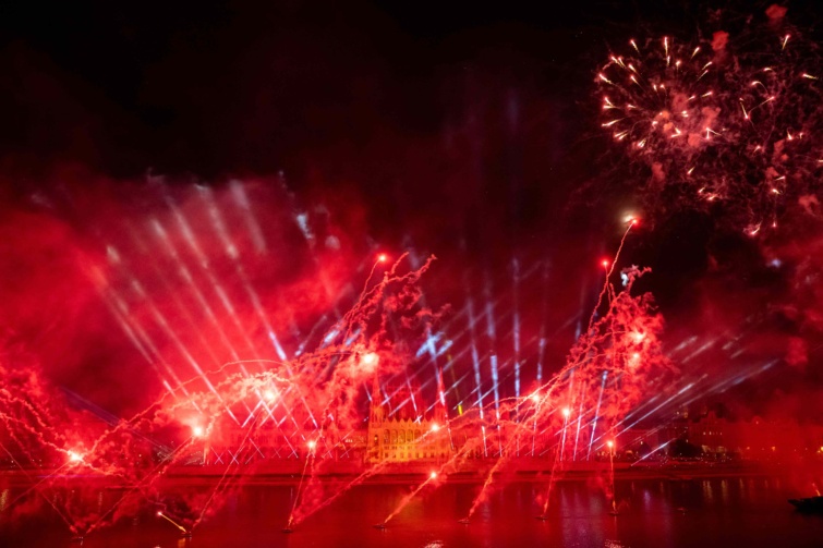 Tűzijáték Budapesten 2024 augusztus 20-án.