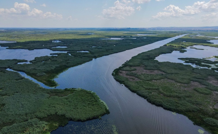 Danube Delta in Somova village Dobrogea region Romania Aerial view - Startlap Utazás
