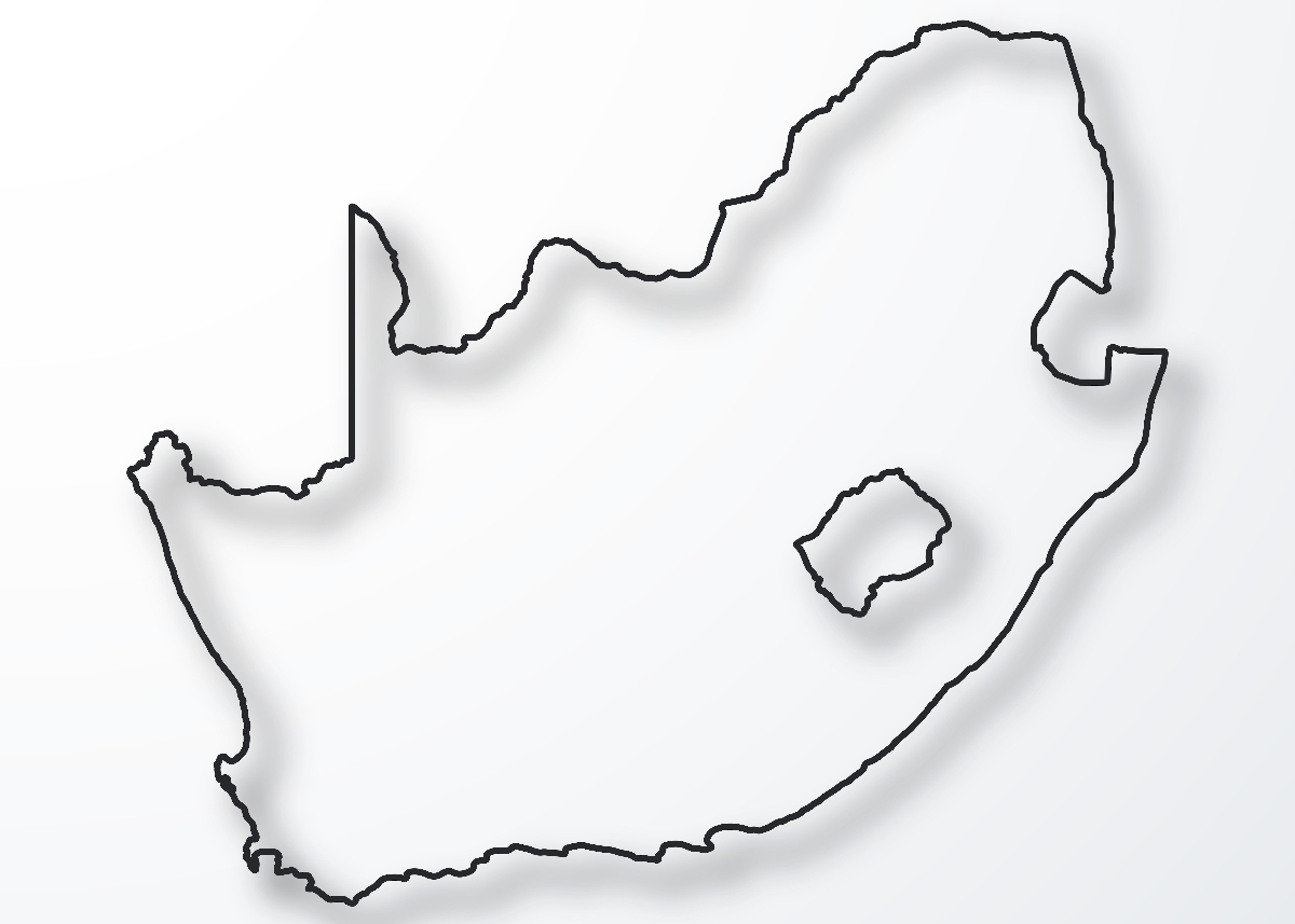 Dél-afrikai Köztársaság vaktérképe