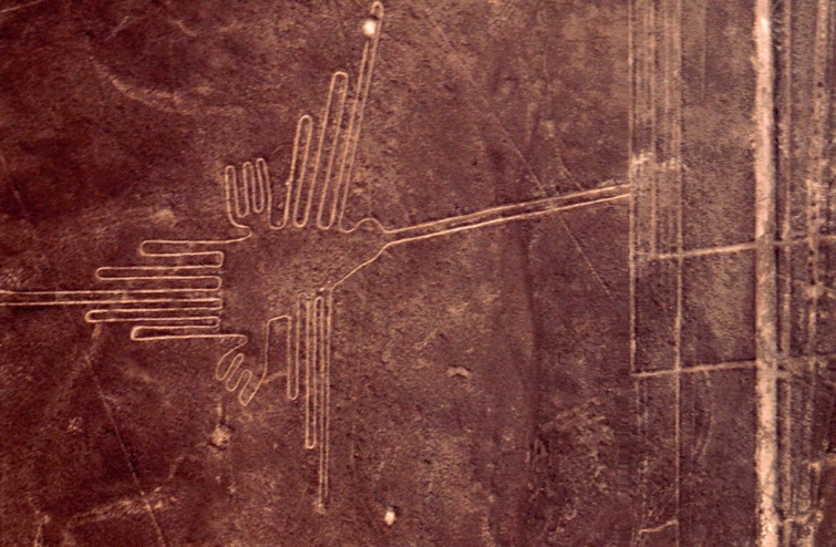 Madarat formázó gigantikus rajz a perui Nazca-sivatagban