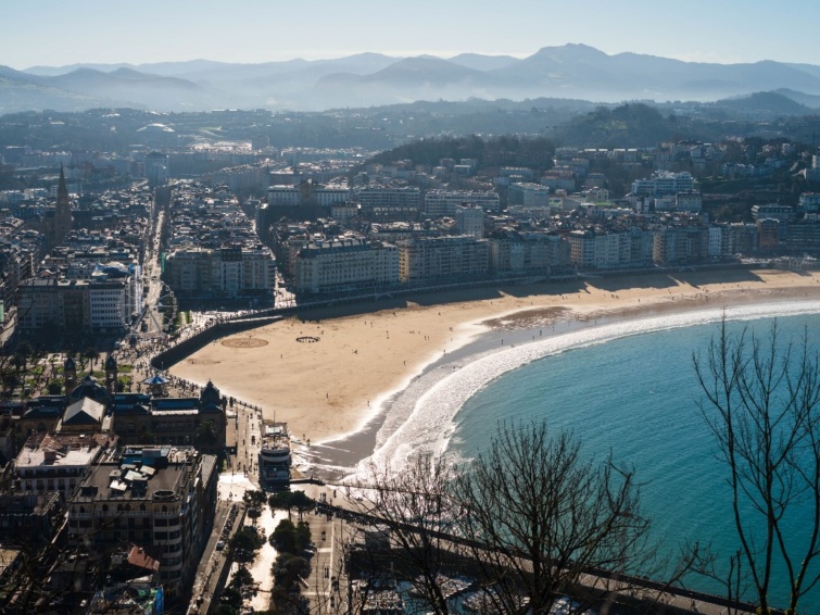 San Sebastian strandja felülnézetből