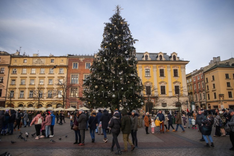 Karácsomyfa Krakkóban