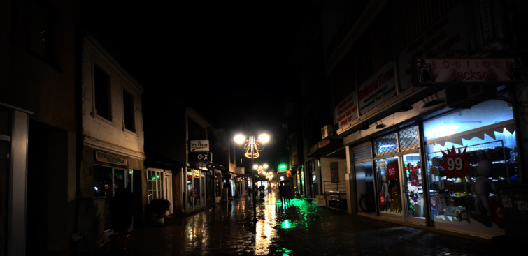 Karácsonyi díszek a macedóniai Ohrid városában