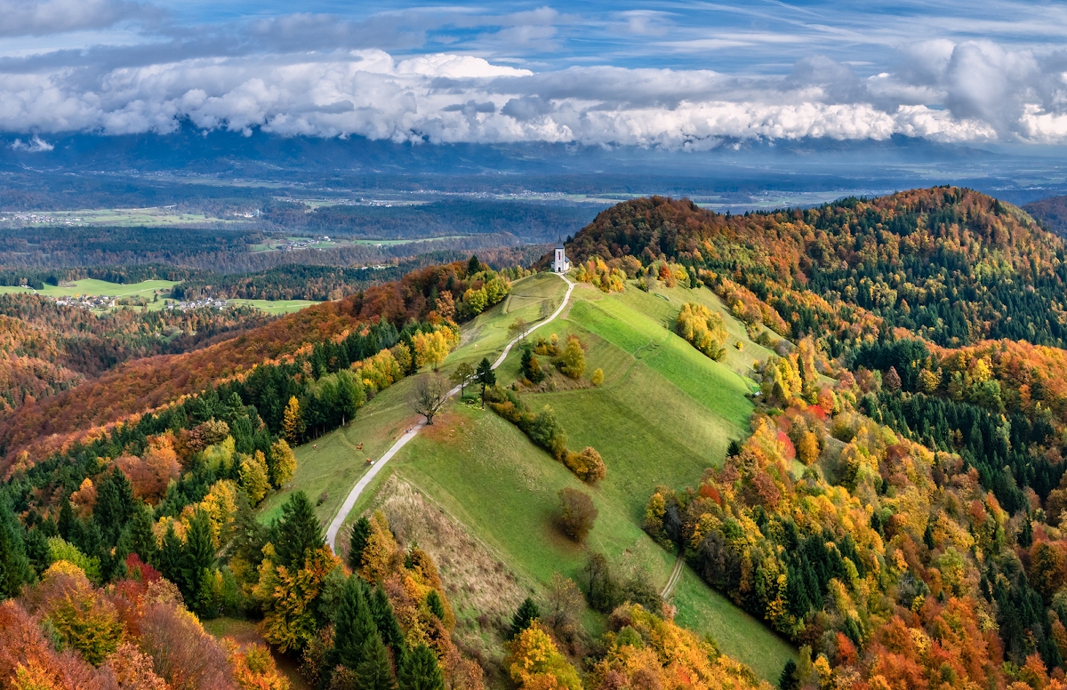Csodálatos domboldal az őszi fényben