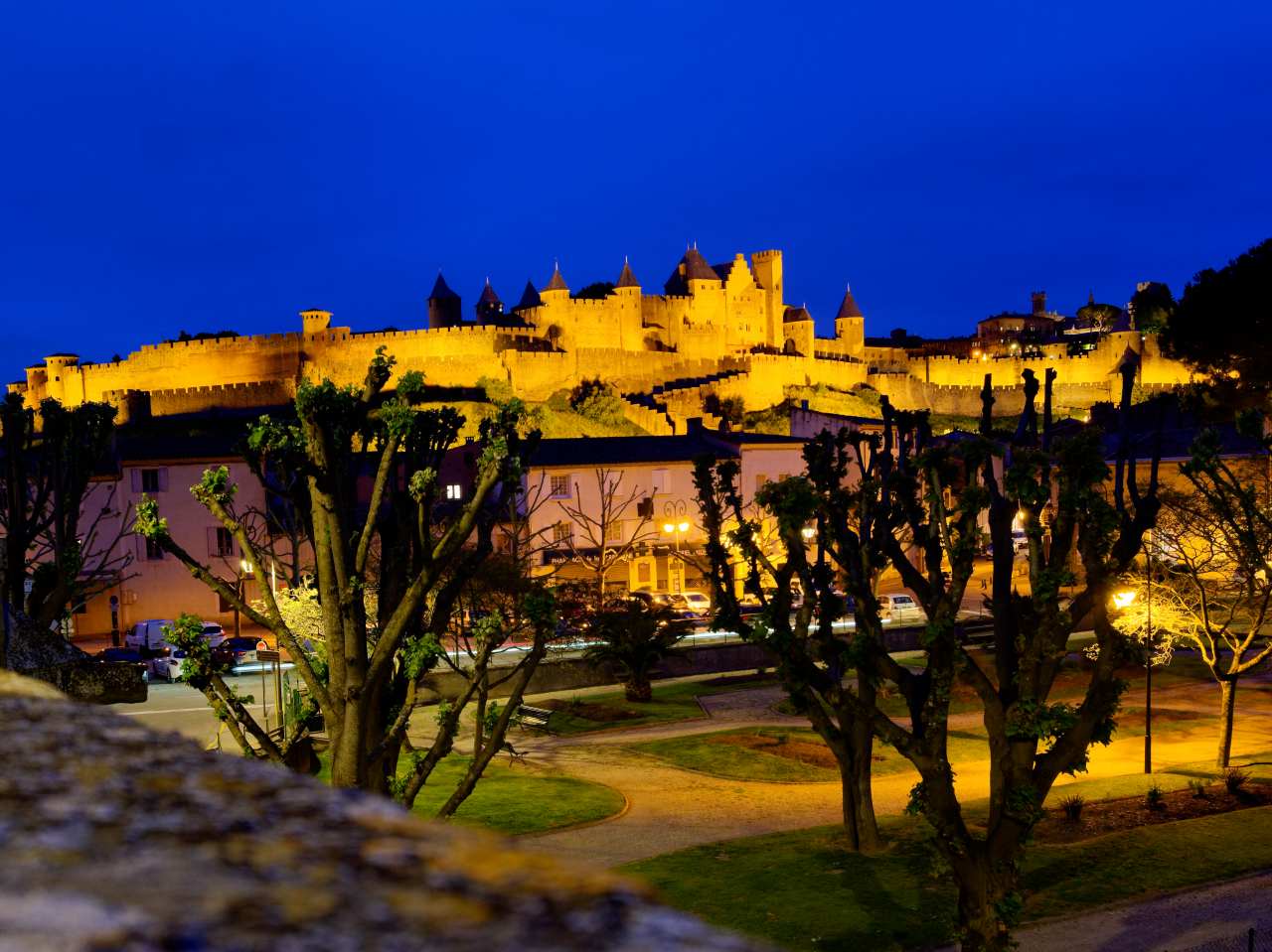 Carcassonne, a vár este