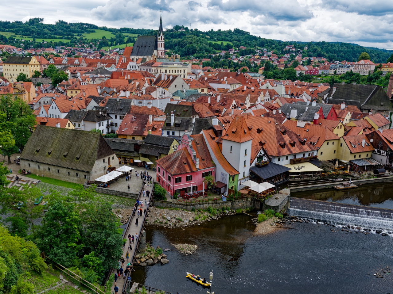 Český Krumlov, kilátás a várból