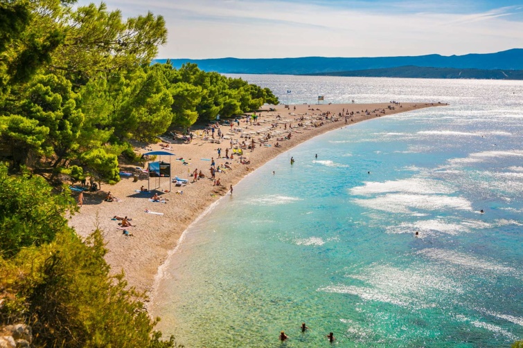 homokos horvát strand a magasból