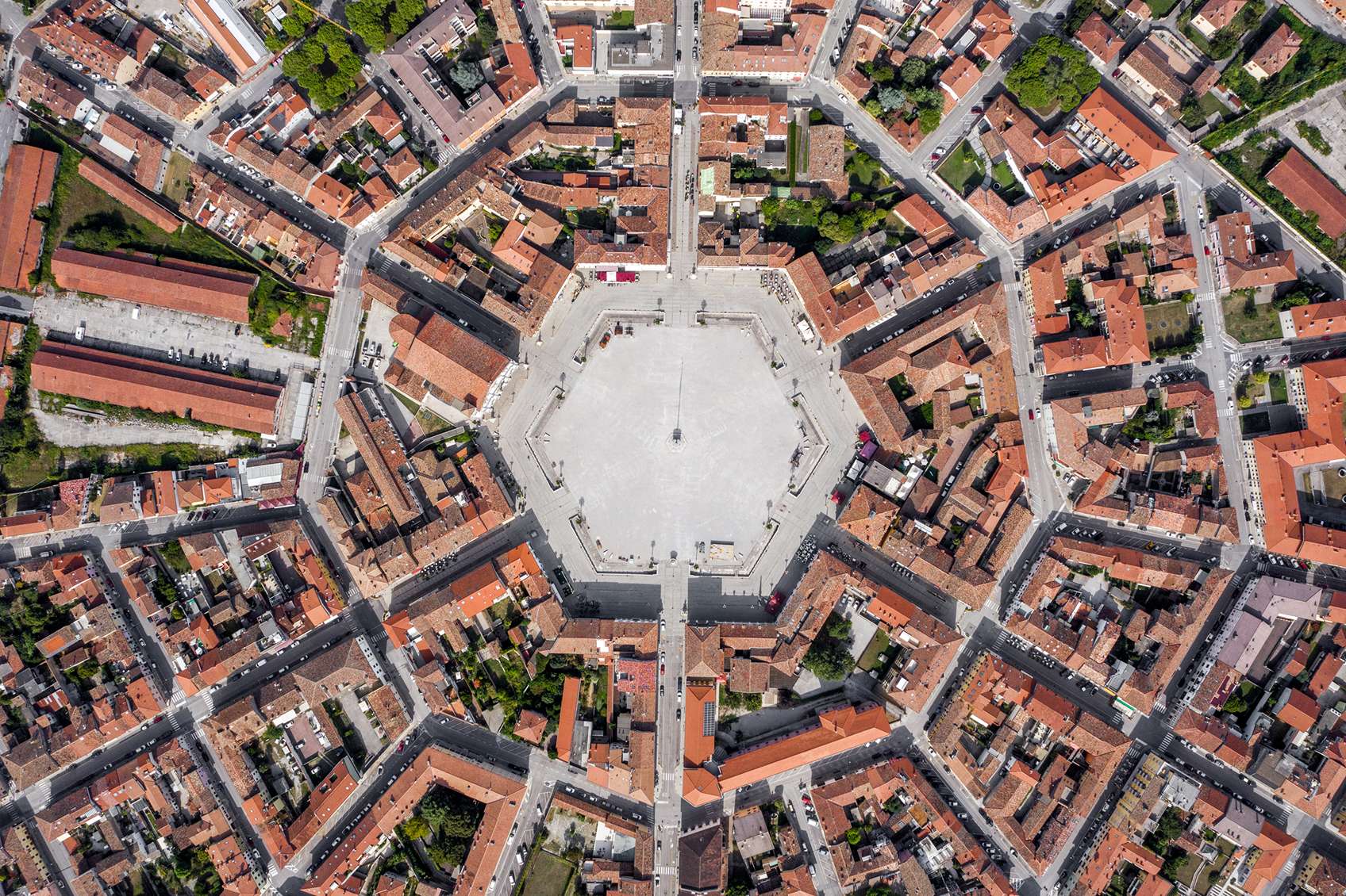 Madártávlatból Palmanova központja