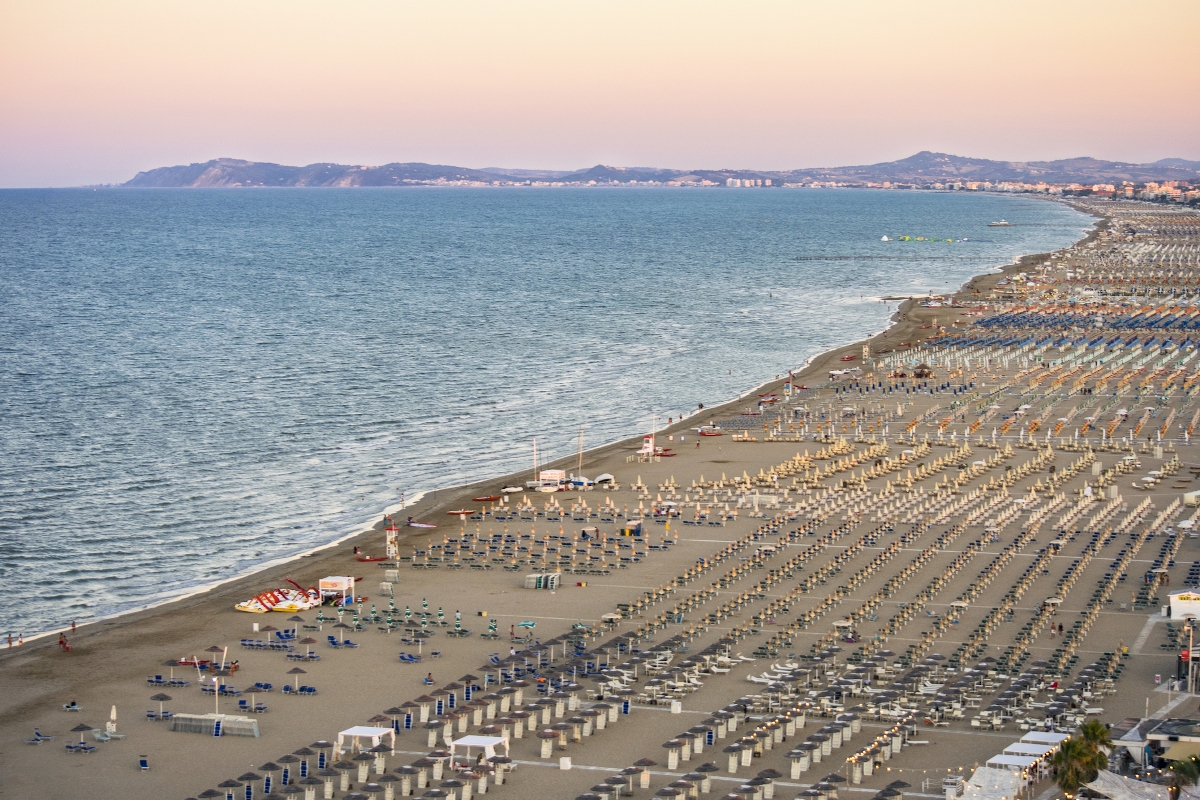Naplemente Rimini strandján
