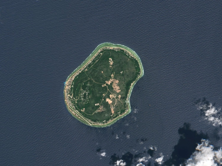 nauru - Startlap Utazás Nauru aprócska szigete látható műholdas képen keresztül.