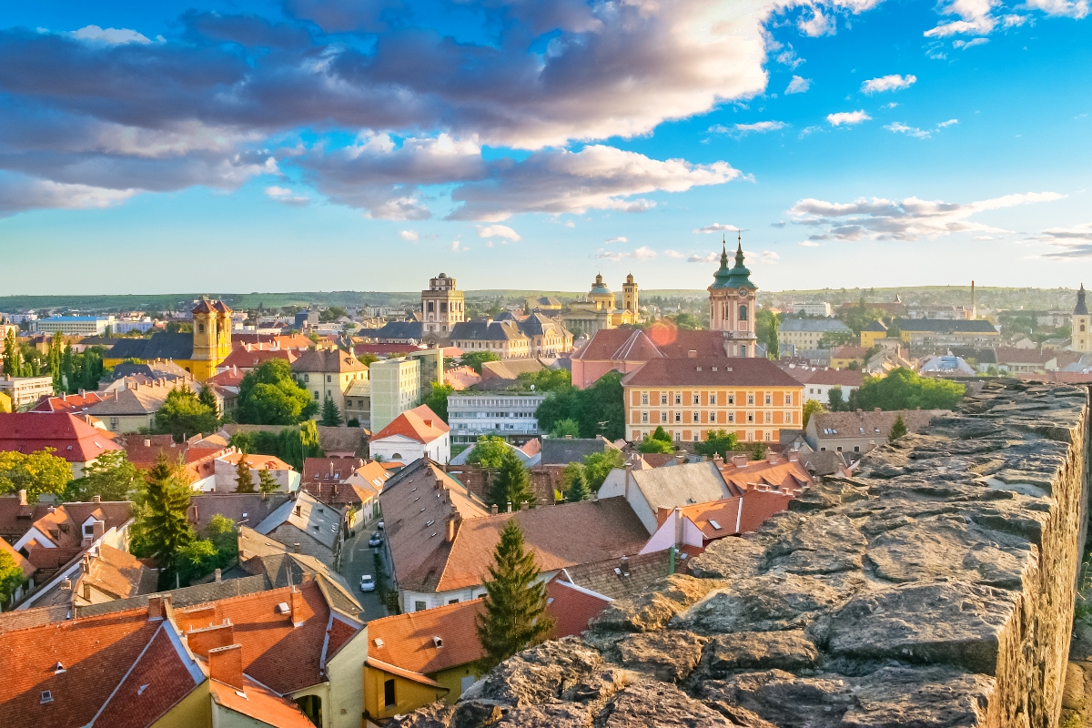 Eger városa a vár felől nézve