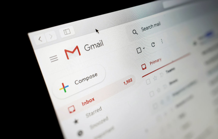 A Gmail megnyitva egy számítógépen