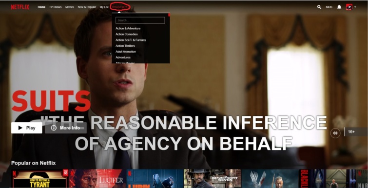 Netflix2 Startlap Vásárlás A Netflix főoldala a telepített bővítménnyel.