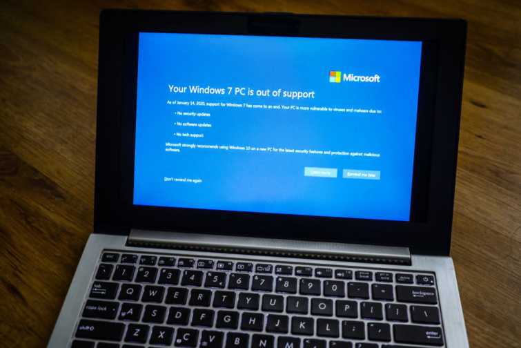 Windows 7 riasztás a támogatás megszűnéséről.