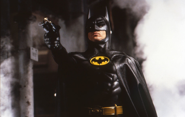 Michael Keaton a Batman forgatásán 