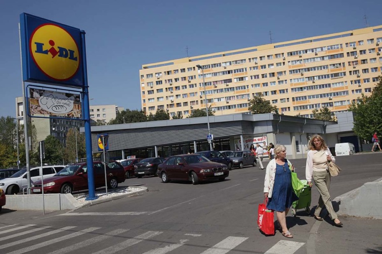 Egy bukaresti Lidl Romániában