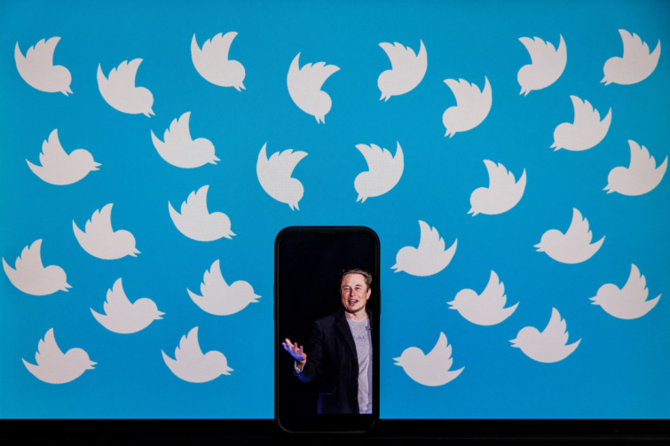 Twitter logók és Elon Musk - Startlap Vásárlás A Twitter ikonjai, középen Elon Muskkal
