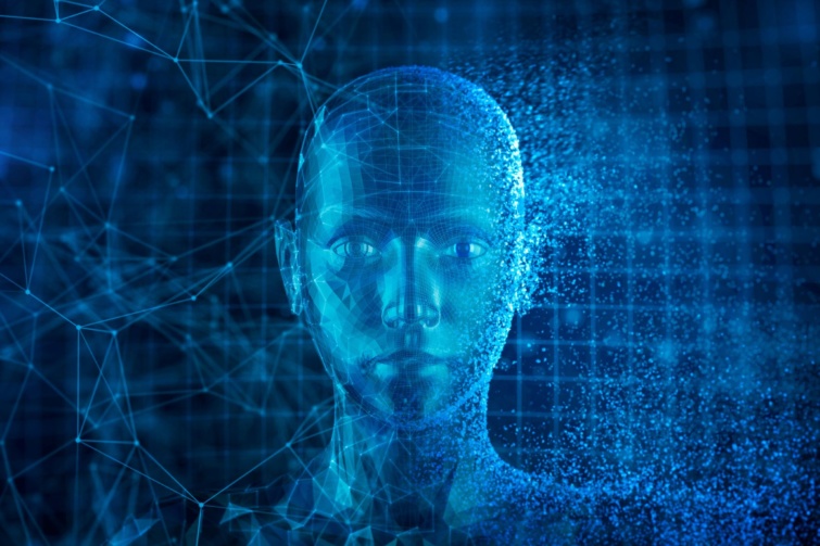 mestersegesintelligencia Startlap Vásárlás Illusztráció egy mesterséges intelligencia által generált emberi arcról