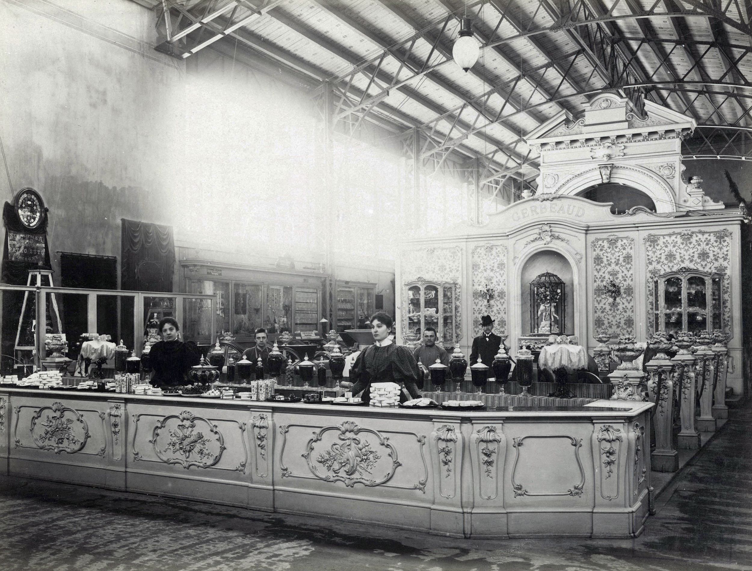 Millenniumi kiállítás: Gerbeaud cukrászda pavilonja. A felvétel 1896-ban készült."
