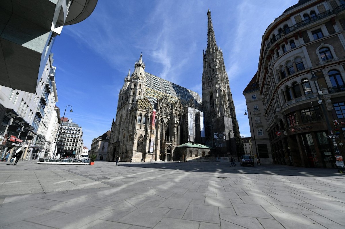 Bécs belvárosa a Szent István-székesegyházzal