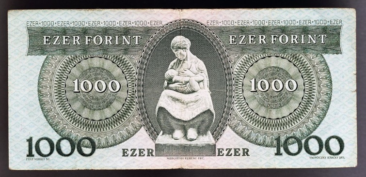 1000 fiorint banknote Startlap Vásárlás Az 1999-ben kivont ezer forintos bankjegy hátoldala