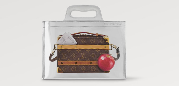 A Louis Vuitton hűtőtáska, ami egy egyszerű táska, rajta egy másik táska fotójával