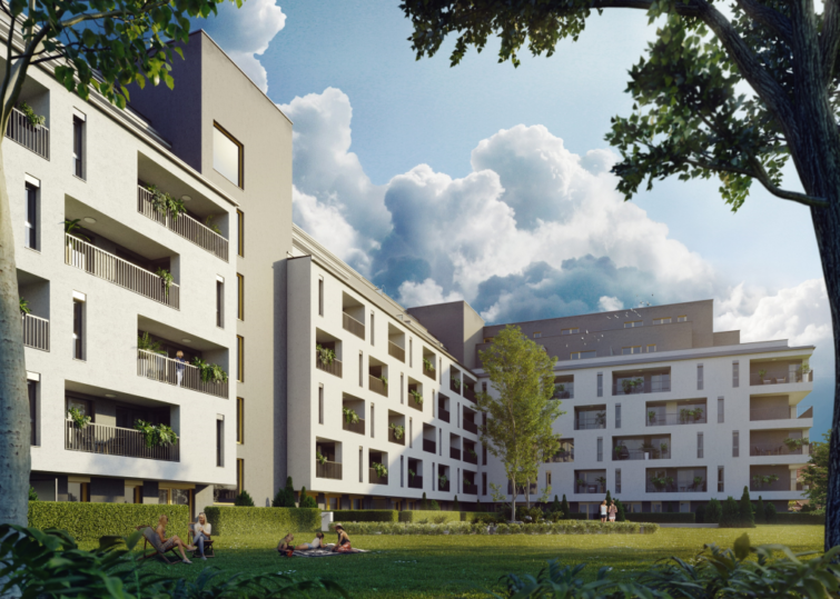 Somfa utcai újépítésű lakópark terve