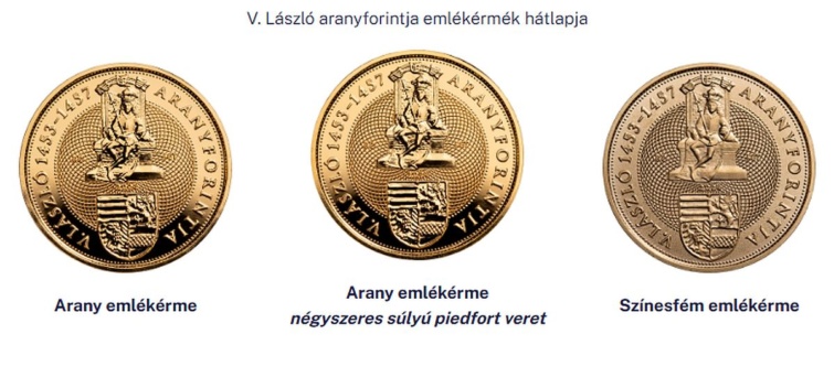 vlaszloaranyforinthatlap Startlap Vásárlás V. László aranyforintja emlékérmék hátlapja