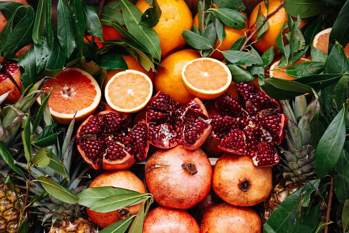 Déligyümölcsök egy kupacban