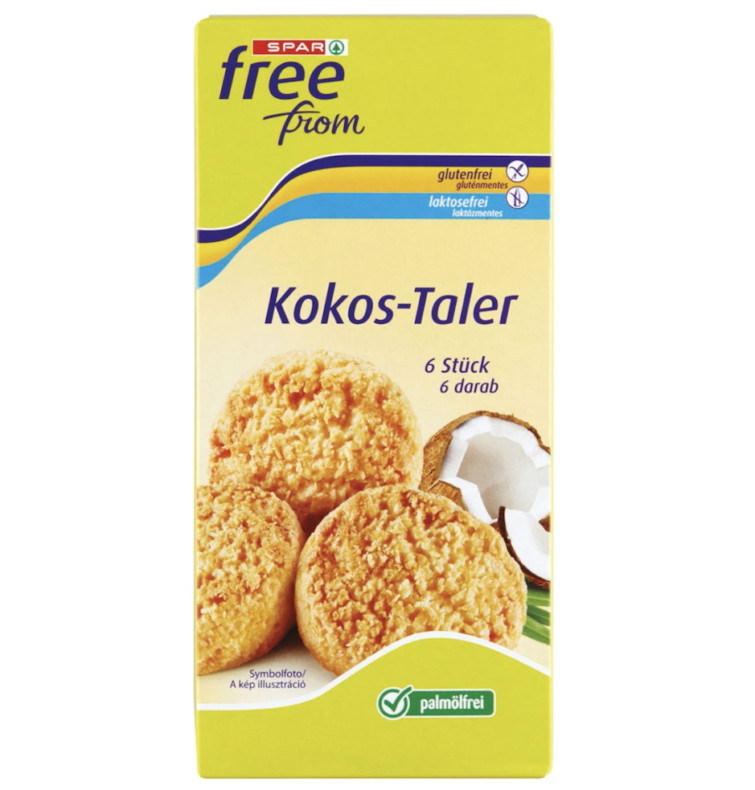 Spar Free From Kokos-Taler keksz csomagolása