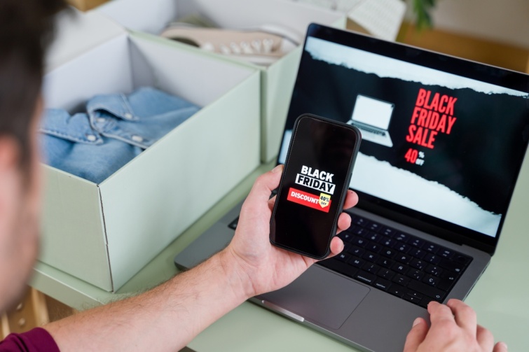 Egy weboldal, mely a Black Friday akcióról szól