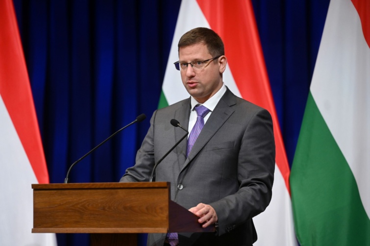 Gulyás Gergely, a Miniszterelnökséget vezető miniszter a Kormányinfó sajtótájékoztatón