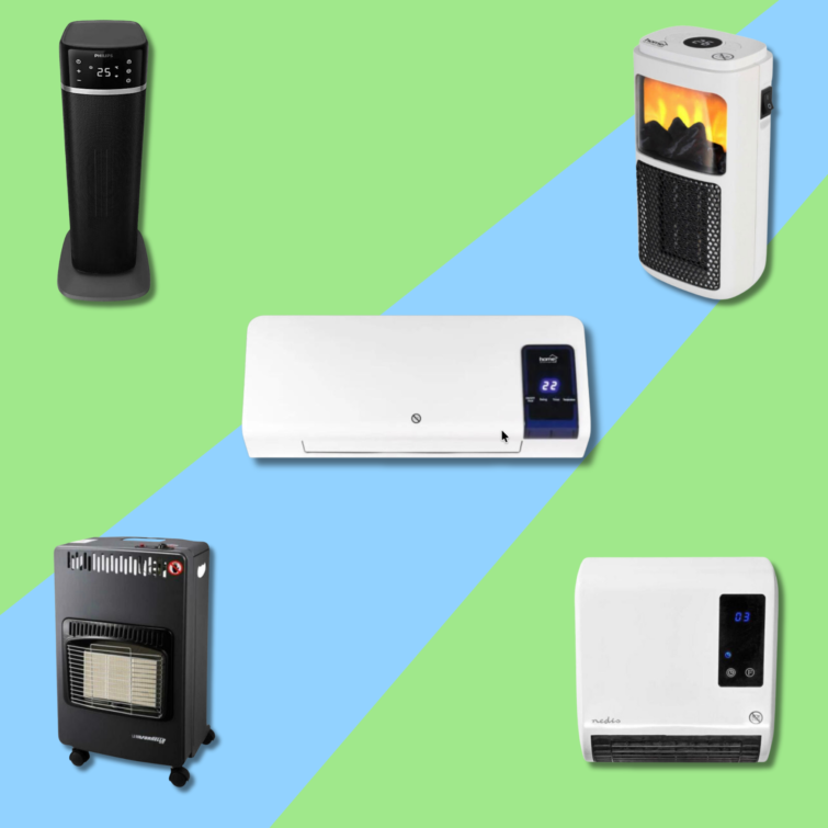 Hősugárzók színes háttér előtt