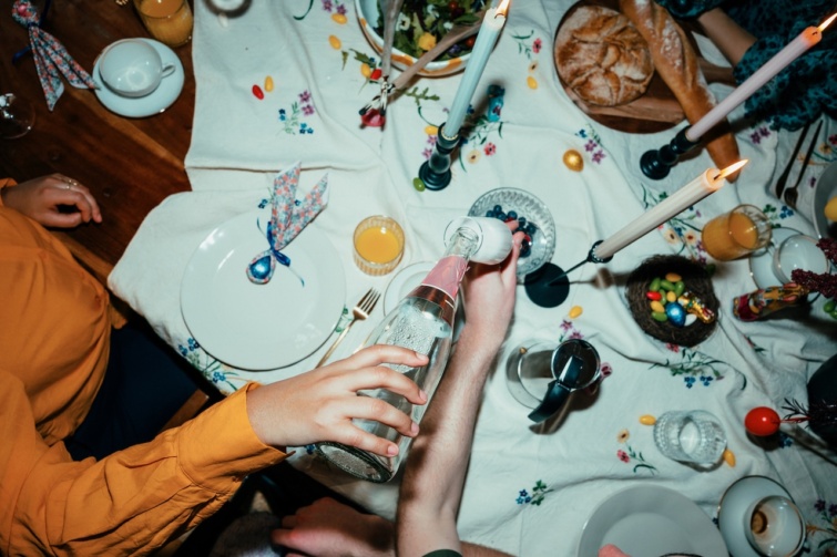 Vacsoraasztal felülről