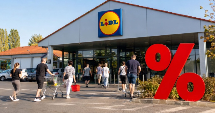 lidlvasarlok Startlap Vásárlás Vásárlók igyekeznek a Lidl áruháza felé.