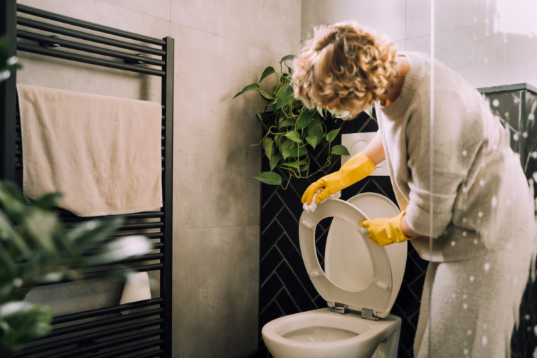 wc uloke Startlap Vásárlás szőke nő vécéülőkét takarít